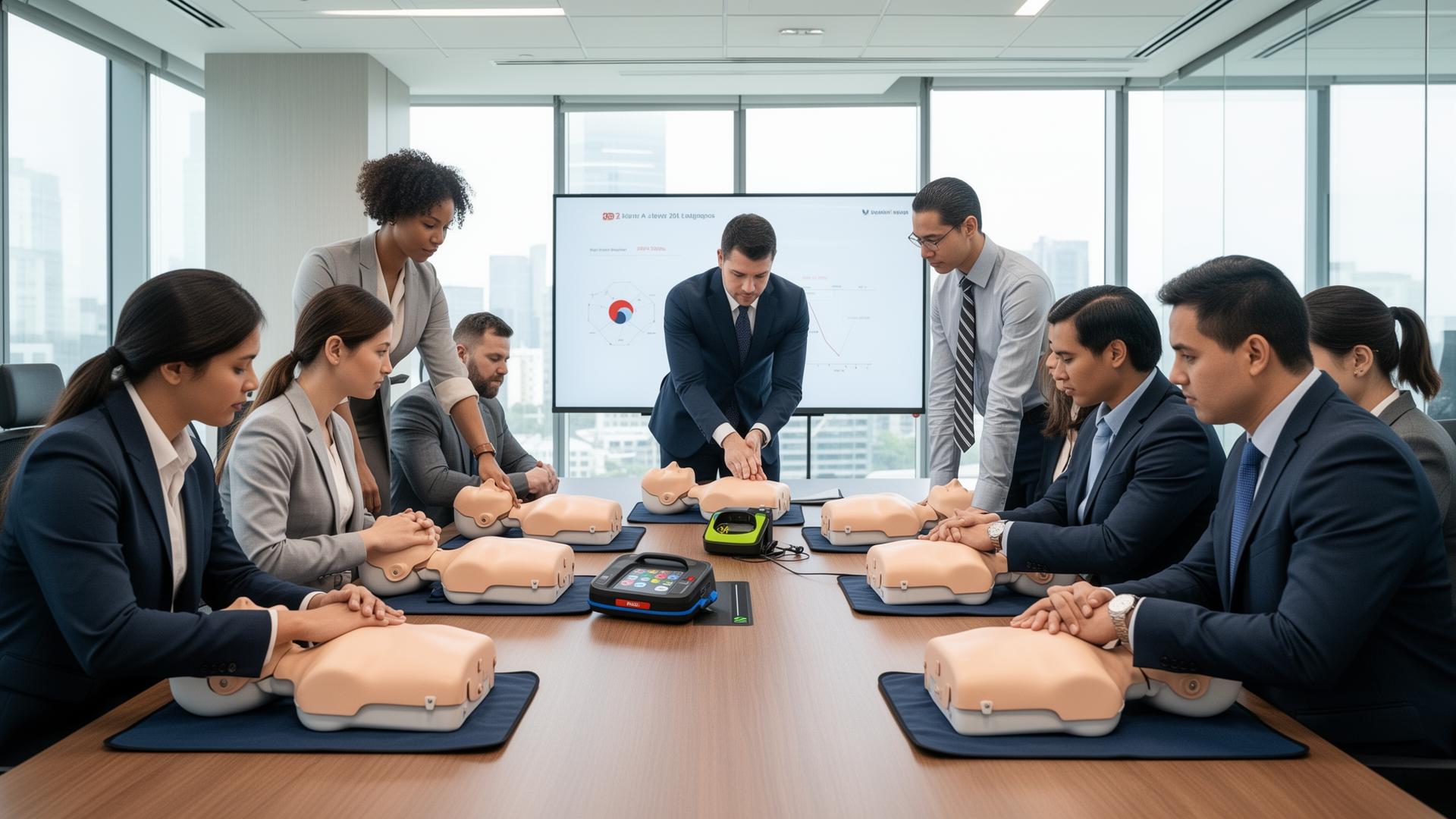 Corporate CPR training session